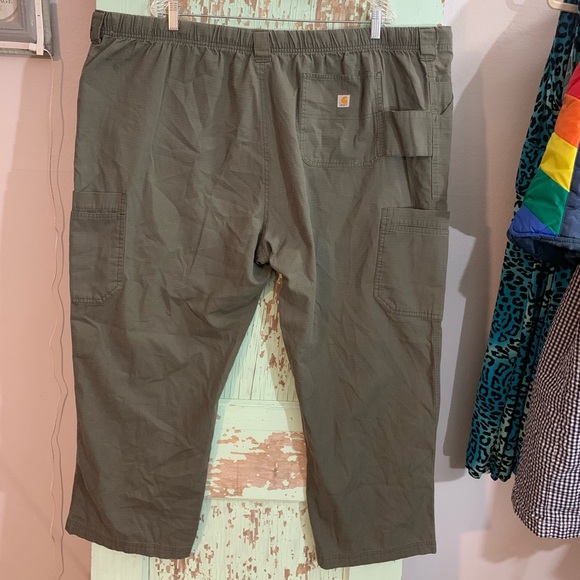 Men’s olive green Carhartt cargo work pants - Picture 2 of 5